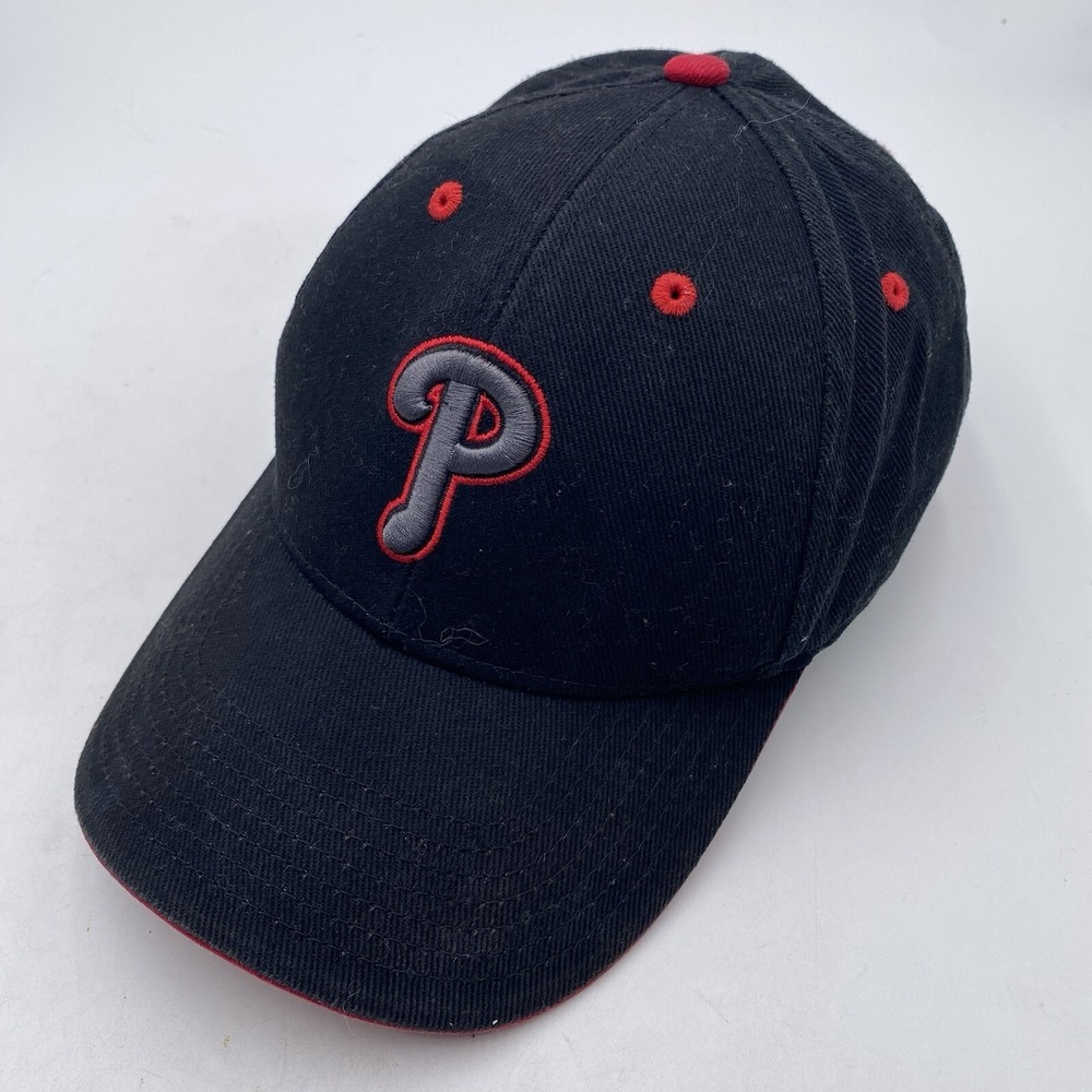 Philadelphia Phillies Youth Hat Black Strapback Adjustable VGC Fan Favorite